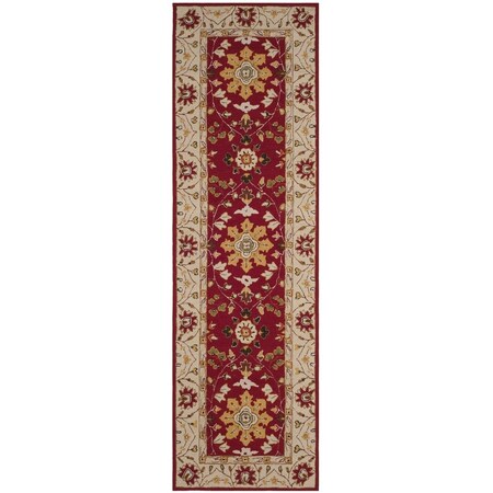 Safavieh Easy Care Hand Hooked Runner RugRed & Ivory 2 ft.6 in. x 8 ft. EZC751C-28
